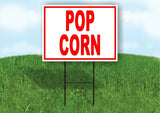 POP CORN RED Yard Sign Road with Stand LAWN POSTER