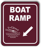 BOAT RAMP DIRECTIONAL 45 DEGREES DOWN LEFT ARROW Metal Aluminum composite sign