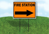Fire Station Construction RIGHT Yard Sign Road with Stand LAWN SIGN Single sided
