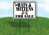 HATS AND MITTENS FOR SALE Yard Sign with Stand LAWN SIGN