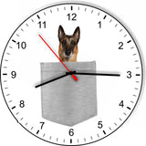 Belgian Malinois In Your Pocket Puppy Dog kitchen living room Wall Clock