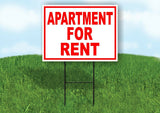 APARTMENT FOR RENT RED WHITE Yard Sign Road with Stand LAWN SIGN