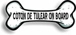 Dog on Board Coton de Tulear Bone Car Magnet Bumper Sticker 3"x7"