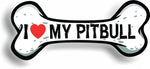 I Love My Pitbull Car Magnet Bumper Sticker 3"x7"