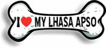 I Love My Lhasa Apso Car Magnet Bumper Sticker 3"x7"