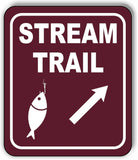 STREAM TRAIL DIRECTIONAL 45 DEGREES UP RIGHT ARROW Metal Aluminum composite sign
