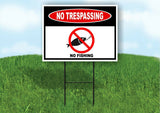 NO TRESPASSING NO FISHING FISH HOOK  Yard Sign Road sign with Stand LAWN POSTER