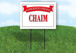 CHAD CONGRATULATIONS RED BANNER 18in x 24in Yard sign with Stand
