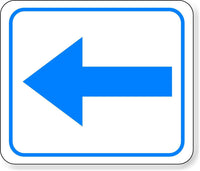 supplemental directional blue left arrow Metal Aluminum Composite Sign