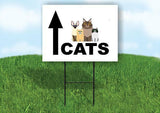 CATS  STRAIGHT ARROW BLACK Yard Sign with Stand LAWN SIGN
