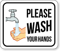 Please Wash hands Your Hands Metal Aluminum composite sign