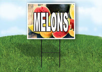 MELON WITH WHITE LETTERS MELON BACKGROUND Plastic Yard Sign ROAD SIGN with Stand