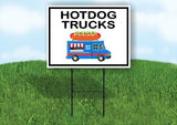 HOTDOG TRUCKS BLACK BORDER Yard Sign Road with Stand LAWN SIGN