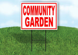 COMMUNITY GARDEN RED WHITE Yard Sign Road with Stand LAWN SIGN