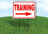 TRAINING RIGHT ARROW RED Yard Sign Road with Stand LAWN SIGN Single sided