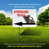 AFFENPINSCHERS FOR SALE DOG LEFT ARROW Yard Sign with Stand LAWN SIGN