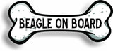 Dog on Board Beagle Bone Car Magnet Bumper Sticker 3"x7"