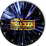 Best Trucker in the Star Galaxy Space Kitchen Living room Wall Clock