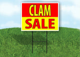 CLAM SALE SEAFOOD RED YELLOW Yard Sign Road with Stand LAWN SIGN