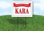 KARA CONGRATULATIONS RED BANNER 18in x 24in Yard sign with Stand