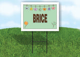 BRICE WELCOME BABY GREEN  18 in x 24 in Yard Sign Road Sign with Stand