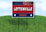 LOTTENVILLE FLAG RED 2024 18inx24in Yard Road Sign w/ Stand