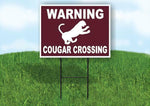 WARNING COUGAR CROSSING TRAIL Yard Sign Road with Stand LAWN SIGN