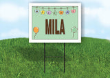 MILA WELCOME BABY GREEN  18 in x 24 in Yard Sign Road Sign with Stand