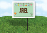 ARIEL WELCOME BABY GREEN  18 in x 24 in Yard Sign Road Sign with Stand