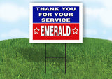 EMERALD THANK YOU SERVICE 18 in x 24 in Yard Sign Road Sign with Stand