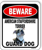 BEWARE AMERICAN STAFFORDSHIRE CUSTOM1221 GUARD DOG Metal Aluminum Composite Sign