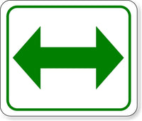 supplemental directional green double arrow Metal Aluminum Composite Sign
