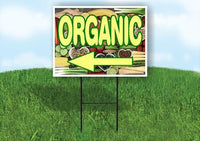 ORGANIC LEFT ARROW Yard Sign Road with Stand LAWN SIGN Single sided