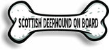 Dog on Board Scottish Deerhound Bone Car Magnet Bumper Sticker 3"x7"