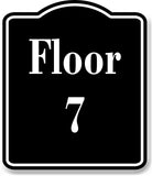 Floor 7 Building BLACK Aluminum Composite Sign