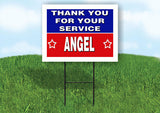 ANGEL THANK YOU SERVICE 18 in x 24 in Yard Sign Road Sign with Stand