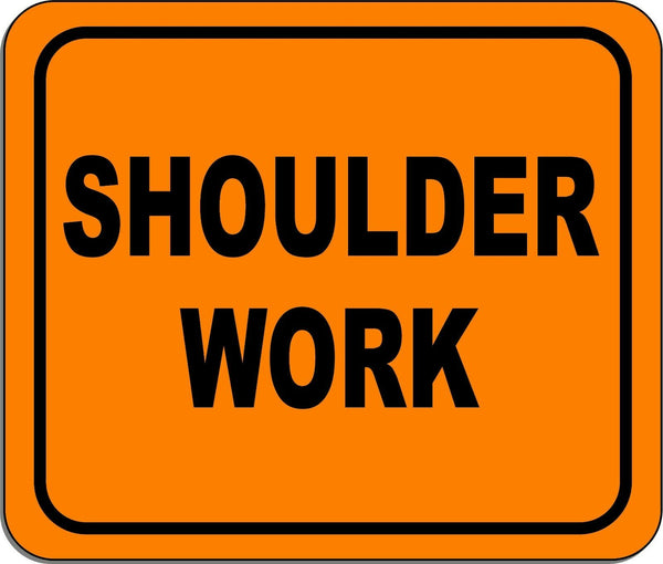 Shoulder Work Sign Set Shoulder Work metal outdoor sign long-lasting construction safety oran ...