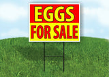 EGGS FOR SALE RED YELLOW Plastic Yard Sign ROAD SIGN with Stand