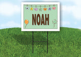 NOAH WELCOME BABY GREEN  18 in x 24 in Yard Sign Road Sign with Stand