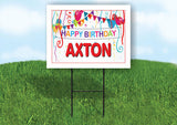 AXTON HAPPY BIRTHDAY BALLOONS 18 in x 24 in Yard Sign Road Sign with Stand