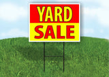 YARD SALE RED YELLOW Plastic Yard Sign ROAD SIGN with Stand