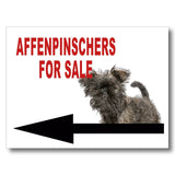 AFFENPINSCHERS FOR SALE DOG LEFT ARROW Yard Sign with Stand LAWN SIGN