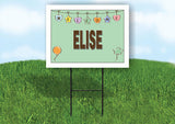 ELISE WELCOME BABY GREEN  18 in x 24 in Yard Sign Road Sign with Stand