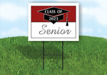 2023 SENIOR CRIMSON WHITE  18inx24in Yard Road Sign w/ Stand