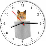 Icelandic Sheepdog In Your Pocket Puppy Dog kitchen living room Wall Clock