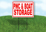 PWC BOAT STORAGE RED WHITE Yard Sign Road with Stand LAWN SIGN