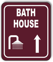 BATH HOUSE DIRECTIONAL ARROW TRAIL 8 Variations Metal Aluminum composite sign
