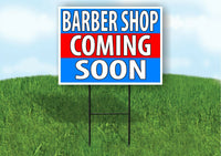 BARBER SHOP COMING SOON BLUE Plastic Yard Sign ROAD SIGN with Stand