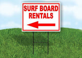SURF BOARD RETURNS LEFT ARROW Yard Sign Road with Stand LAWN SIGN Single sided