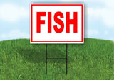 FISH RED Yard Sign ROAD SIGN with Stand LAWN POSTER
